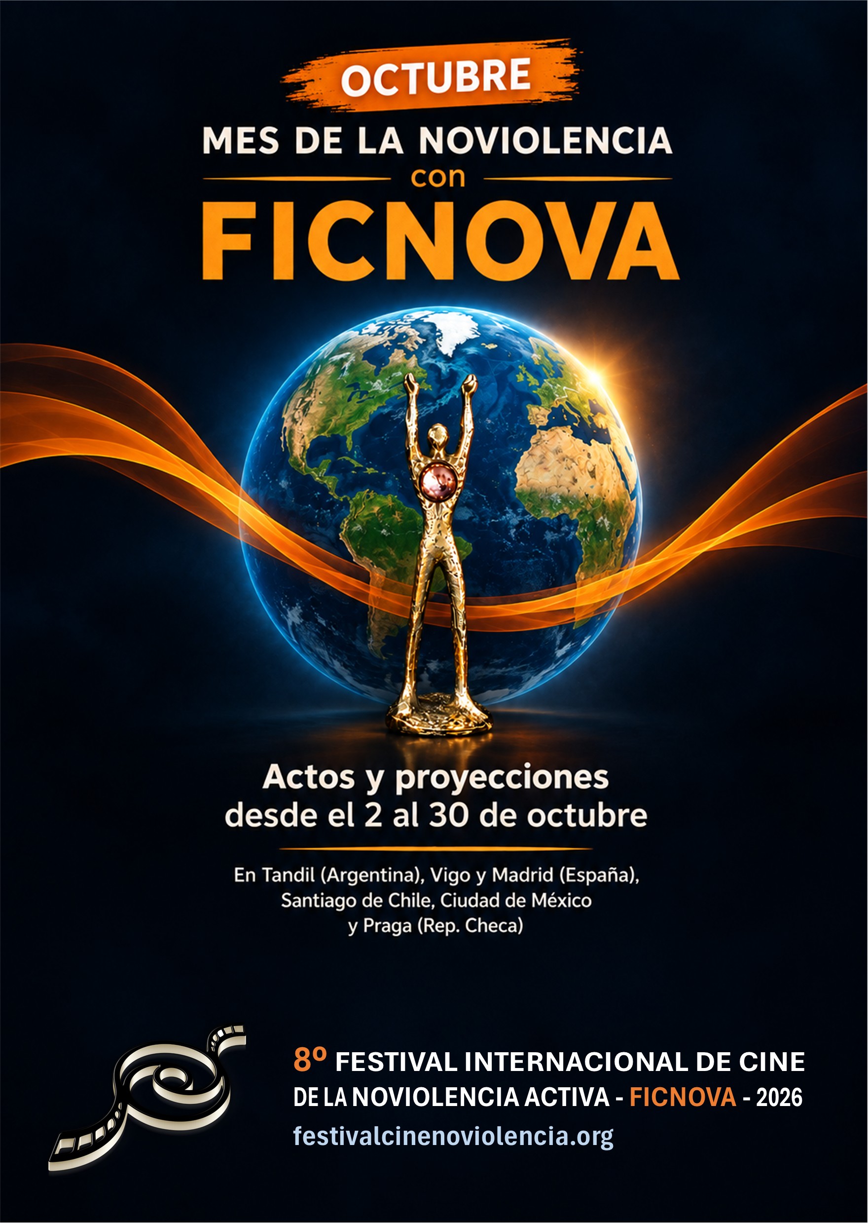 Cartel de actos en ciudades 8 FICNOVA 2026